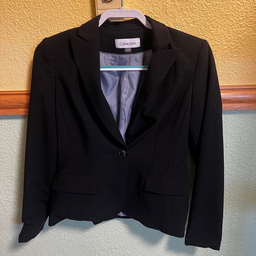 Calvin Klein Black Blazer - Women’s Single Button Tailored Minimalist
